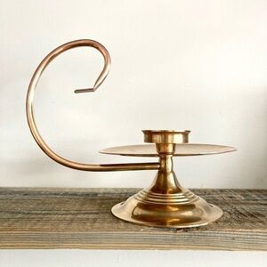 Brass large chamber candlestick Victorian Colonial